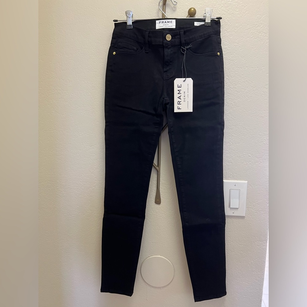 Frame Denim Le skinny de Jeanne film noir black size 25 NWT